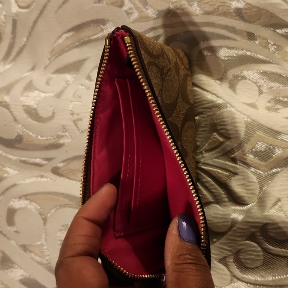 Like new pink coach backpack along with wristlet and small wallet - Picture 12 of 12